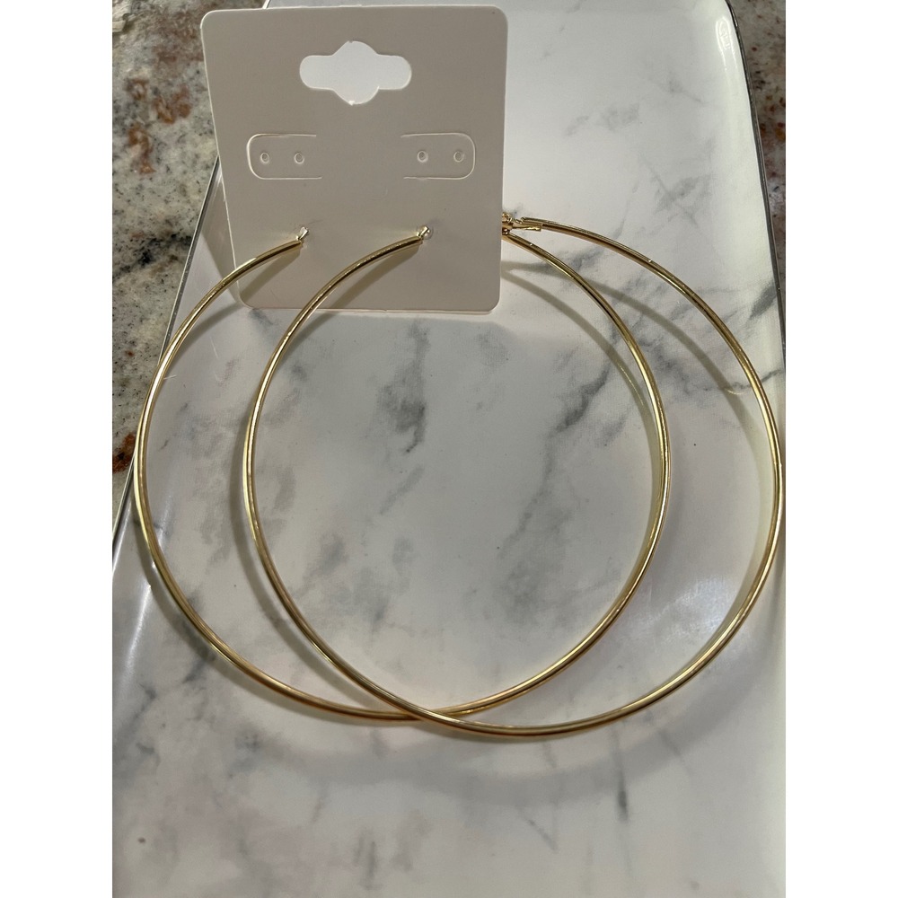 Big Hoop Gold Color Earrings New